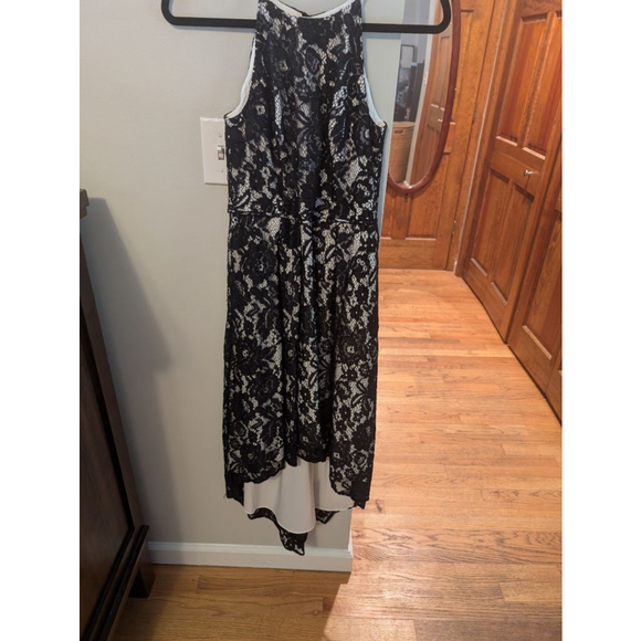 Aidan Mattox Hi Lo Dress Black/Ivory Size 2 - Picture 1 of 6